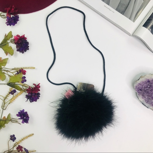 L.a Regale Handbags - [L.a Regale] Mini Black Feather Crossbody Purse